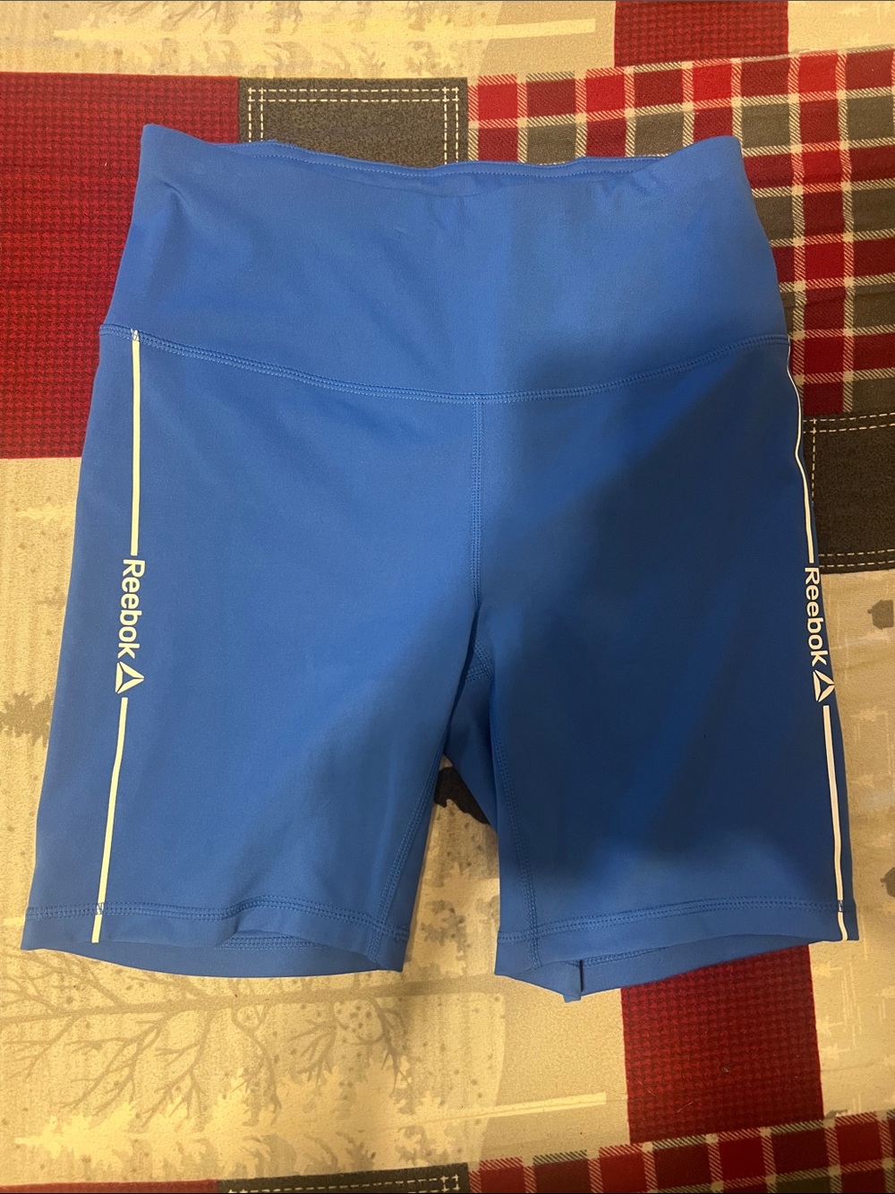 Reebok Women’s Royal Blue Bike Shorts with White Trim